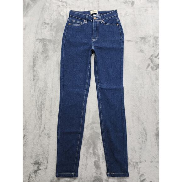 RPL Jeans New York High Rise Skinny Jeans Size 3 Juniors Blue Dark Wash Stretch - Picture 1 of 13